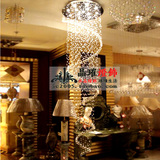 复式楼梯灯水晶长吊灯客厅餐厅吊灯别墅大厅吊灯LED现代简约灯具