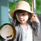 韩国儿童帽子女遮阳帽夏女童渔夫帽沙滩防晒宝宝草帽女公主帽盆帽