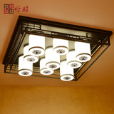 新中式吸顶灯现代LED长方形客厅灯美式吸顶灯书房卧室餐厅中式灯