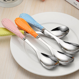 双鸿 勺子 不锈钢 创意餐具可爱勺子吃饭勺餐勺儿童汤勺套装包邮