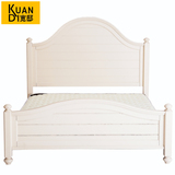 宽邸家具美式实木床简约白色雕花卧室双人床公主床1.8米大床