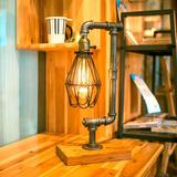装饰台灯咖啡厅水管复古创意白炽灯调光开关铁书房工业风客厅卧室
