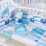 婴儿床上用品套件 春夏床品 床围四五六件套可拆洗 全棉床单枕头