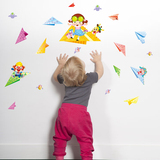 家居室内墙面装饰可移除墙贴纸 卡通儿童房卧室男孩贴画纸飞机