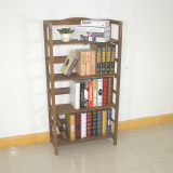 组装拼接可拆卸简易四层实木书架加深书柜置物架放书简单储物架子