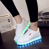 七彩男荧光鞋LED带灯女鞋送充电器鞋底会亮的小白鞋情侣鞋运动鞋