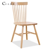 现代简约餐椅实木北欧美式乡村椅宜家新中式电脑椅靠背洽谈椅整装