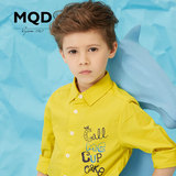 MQD 2016新款童装男童儿童衬衣中黄大童休闲上衣春装纯棉长袖衬衫