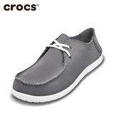 正品Crocs卡洛驰男鞋 圣克鲁兹帆布系带帆布鞋夏季休闲鞋灰 蓝 黑