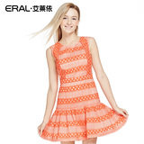 艾莱依韩版圆领套头百褶裙2016春装新款无袖连衣裙ERAL36049-EXAC