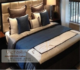 新古典后现代高档软装床上用品套件 中式样板房样板间床品多件套
