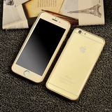 iphone6 plus钢化玻璃膜 苹果5s/6s手机壳金属边框全屏镜面前后膜