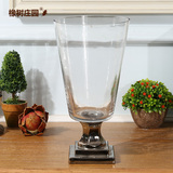 橡树庄园 现代简约电镀奖杯玻璃花瓶摆件 家居客厅餐桌装饰花器