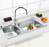 弗兰卡不锈钢水槽 双槽厨房水槽 配龙头LNX620D/LCX620D正品 特价