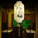 新中式布艺吊灯现代简约客厅手绘鸟笼吊灯仿古茶馆餐厅宫灯灯笼