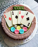 扑克牌巧克力模具 蛋糕装饰巧克力硅胶模具扑克3DIY烘培工具插牌