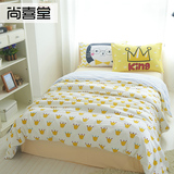 尚喜堂 纯棉全棉简约小清新卡通四件套床单被套1.5 1.8m床上用品