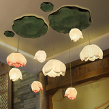 个性现代新中式吊灯客厅会所茶室餐厅灯创意古典莲花荷花仿古灯具