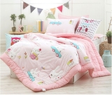 韩国代购儿童女孩单人1m上下床卡通公主房床品套件纯棉粉色三件套
