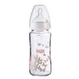 【天猫超市】德国NUK玻璃奶瓶/NUK宽口玻璃240ML 硅胶奶嘴2号M