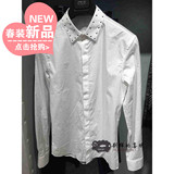 专柜正品 GXG男装2016春装新款代购白色休闲长袖衬衫61203065