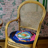 中国风圆坐垫/餐桌椅垫/办公室加厚棉垫子（含芯）-玫瑰花拼布
