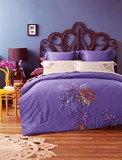 淡紫色复古民族风绣花四件套 刺绣床上用品 1.5 1.8 2米双人床用