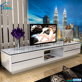 新款现代钢化玻璃烤漆客厅地柜墙柜简约创意小户型宜家电视柜组合