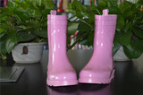 正品特价 时尚女童雨靴雨鞋防水学生鞋 粉色简约不加绒四季款