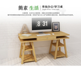 美式做旧原木写字书桌组合台式电脑桌带抽屉全实木单人办公桌特价