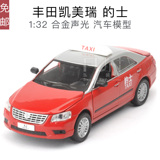 正版丰田凯美瑞香港红的士TAXI北京出租车合金汽车模型声光玩具车