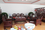 北方老榆木客厅组合象头沙发 中式红木色全实木明清仿古典家具043