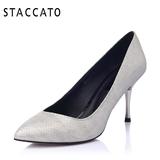 STACCATO/思加图2015春季专柜同款亮片布浅口女单鞋EY268AQ5