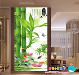 3D无缝客厅卧室电视背景墙壁纸简约立体玄关走廊楼梯竹子大型壁画