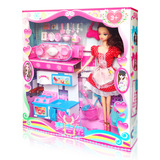 女童玩具芭比套装礼盒装 芭比娃娃换装秀女孩过家家玩具厨房套装