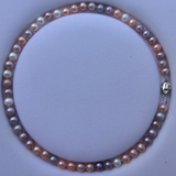 正品珍珠天然淡水混彩珍珠项链高品质正圆强光无暇未镶嵌珍珠项链