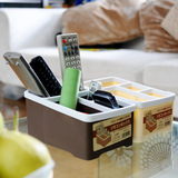 日本家用客厅桌面遥控器收纳盒创意简约可爱塑料多功能手机置物架