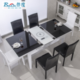 2016新款代长方形实木餐桌电磁炉餐台小户型饭桌可伸缩折叠折叠桌