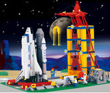 启蒙乐高式拼装积木模型儿童玩具航天飞机发射基地系列6岁-12岁男