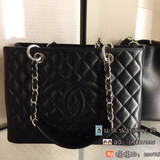 欧洲代购香奈儿Chanel GST 黑色 银链 手提单肩包 购物袋女包