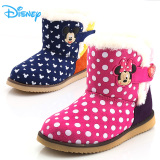 迪士尼童鞋disney正品冬婴儿幼童保暖雪地靴防滑软底靴子低筒短靴