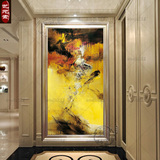 临摹赵无极抽象竖版油画中式现代客厅玄关别墅装饰有框挂画YZJ025