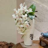 陶瓷花瓶创意花艺装饰摆件礼品净化空气和家仿真花蝴蝶兰套装假花