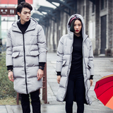 冬季棉袄情侣装连帽加厚中长款棉衣 男女学生韩版修身棉服外套 潮