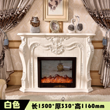 1.2/1.5米欧式壁炉电视柜 美式实木假火 家具装饰取暖壁炉白色