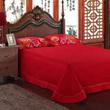 婚庆四件套大红纯棉1.8m床刺绣全棉结婚六件套2.0m床上用品十件套