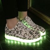 时尚街舞鞋LED发光鞋会发光的荧光鞋USB充电灯光鞋子男女情侣板鞋