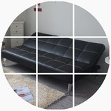 日式小户型可折叠沙发床1.8米单人皮艺实木沙发床两用双人沙发1.5