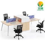 杭州办公家具 简约钢架组合屏风工作位 4人位员工办公桌板式高柜