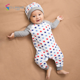 婴儿衣服男女纯棉卡通可开档新生儿连体衣满月宝宝哈衣爬服0-2岁